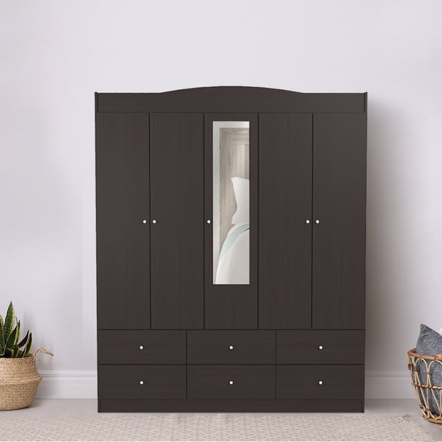 Mobi Ropero 152cm De Madera Abedul Chocolate Closet Organizador Mobi Muebles Moderno