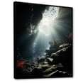 thumbnail image 2 of Designart "Enigma Of The Deep Blue" Coastal Coral Under Water Floater Framed Wall Art Living Room, 2 of 5