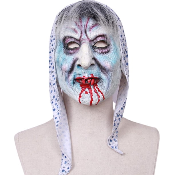 Máscara de terror de Halloween Zombie fantasma sangre aterradoras máscaras faciales realistas para disfraz