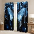 thumbnail image 2 of Homewish Dreamy Bling Butterfly Curtains Pack of 2 (42x84 Each), Blue Glitter Diamond Curtains Blackout, Romantic Animal Bedroom Curtains, Curtains and Drapes Bedroom Decor, 2 of 6