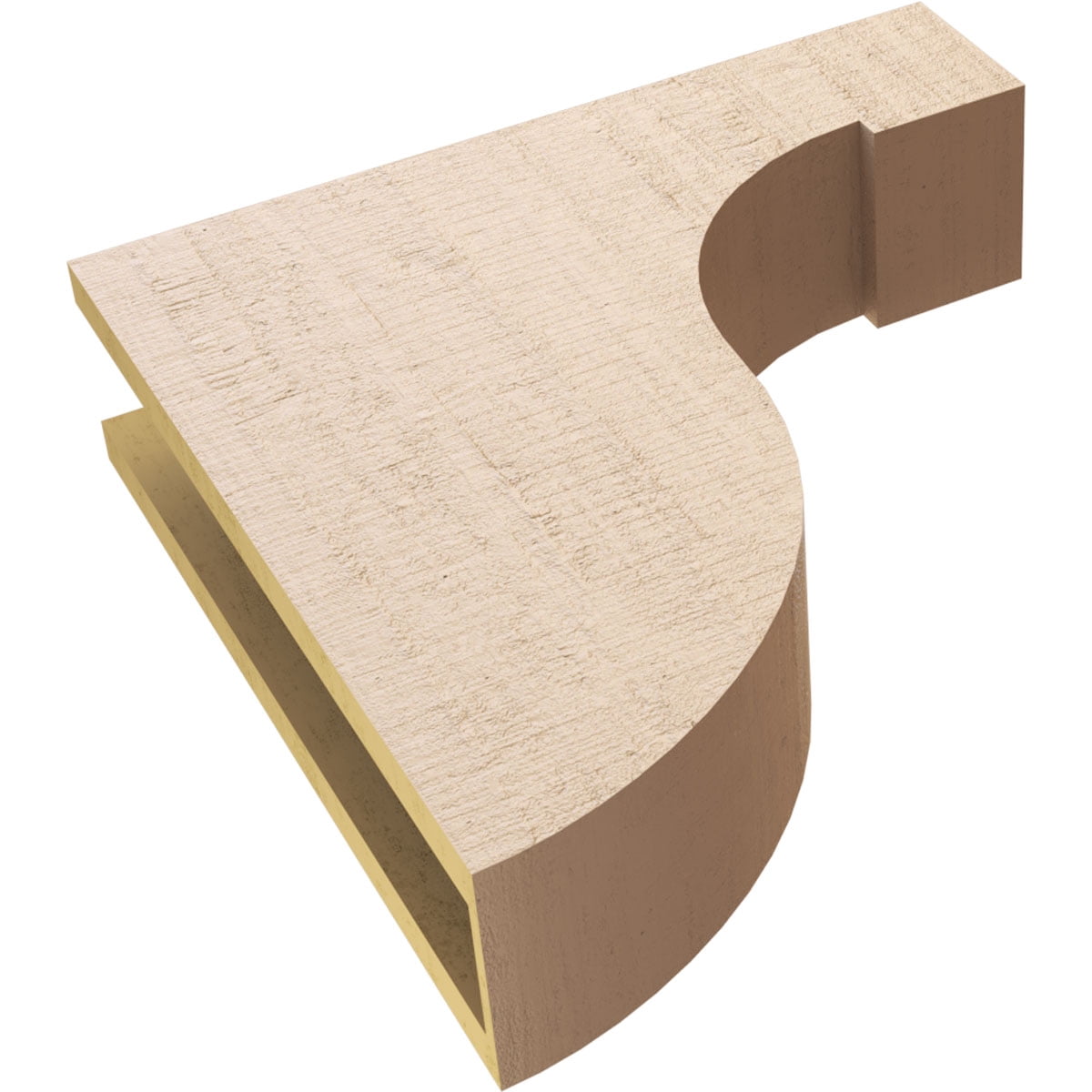 5"W x 20"D x 20"H Thin Del Monte Rough Cedar Woodgrain TimberThane Corbel, Primed Tan