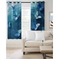 thumbnail image 2 of Blue Butterfly Blackout Curtains for Bedroom Living Room Darkening Curtains 90 Inch Modern Elegant Water Ripples Black Out Window Curtain Privacy Insulated Window Treatment Grommet Drapes 52"x90"x2, 2 of 9