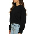 thumbnail image 6 of Resicozy Womens Sweatshirts Oversized Crewneck Y2K Hoodies Fall Fashion 2025 Solid Color Clothes Cute Winter Pullover Sweater Black XL, 6 of 6