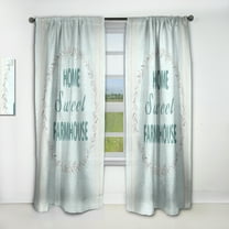 Designart 'Farmhouse Quote On Florals XIII' Farmhouse Curtain Panel