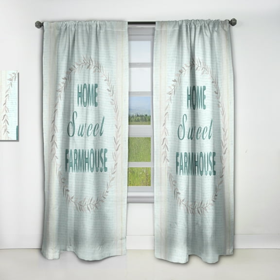Designart 'Farmhouse Quote On Florals XIII' Farmhouse Curtain Panel