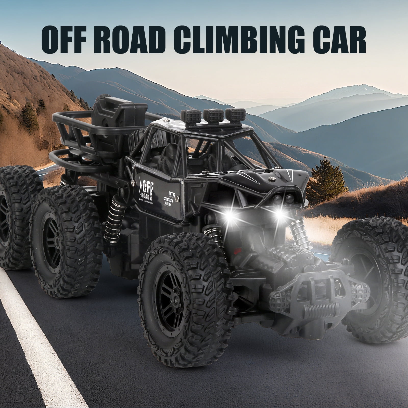 Remote Control Car, Big Monster Truck Toys RC Cars for Boys Kids Adults, 2.4Ghz 4WD 6-Wheel Off Road RC Monster Truck , RC Car Truck Rock Crawler Toy All Terrain Gifts for Adults Boys 8-16