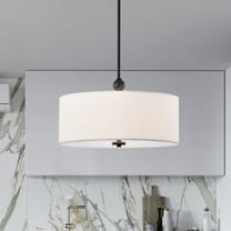 Lumi 17.7 in. 3-Light Indoor Matte Black and White Finish Chandelier