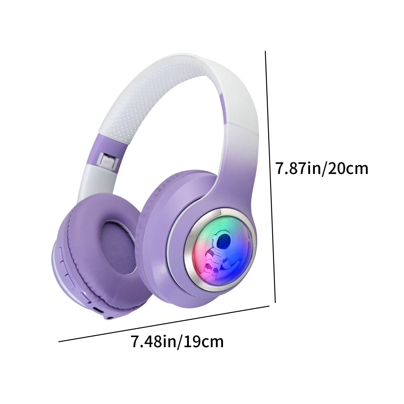 Noise Canceling Wireless Headphones Bluetooth Over The Ear Headset with Microphone and Alexa Built-in - Purple