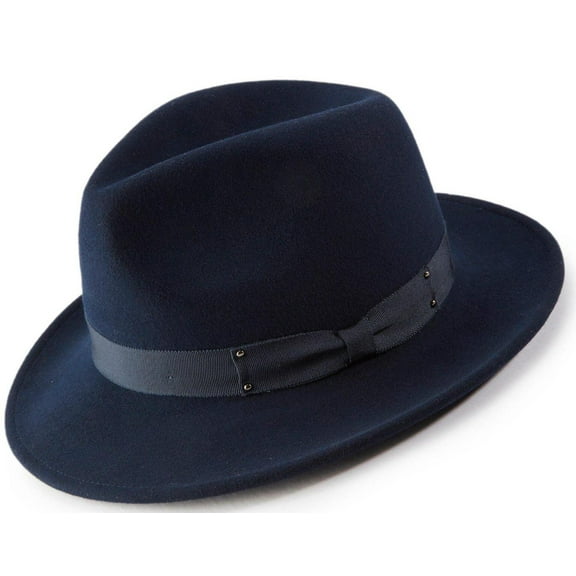 Montique Navy Color 2 1/2 Inch Wide Brim Wool Felt Hat H-70