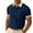 Navy-25, variant on Men's Short Sleeve Collared Shirt with Plaid Trim, Chest Pocket Button Placket, Summer Breathable Top