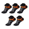 thumbnail image 2 of Gsakboxl Socks for Men 5 Pairs Unisex Contrast Color Spliced Low Cut Sport Socks with Heel Tab Breathable Sweat Wicking Shock Absorbent Ankle Socks for Running Basketball Daily, 2 of 5