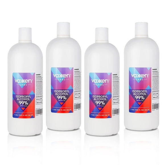 Alcohol isopropílico al 99% (IPA) de Vaxxen Labs, 1L x4