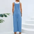 thumbnail image 7 of Women's Jumpsuits, Rompers & Overalls Casual Pocket Strap Solid Playsuit Button Long Jumpers for Women, 7 of 7