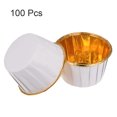 thumbnail image 3 of Uxcell White Gold Cupcake Cups, Aluminum Foil Standard Cupcake Liners 100 Pack, 3 of 6