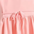 thumbnail image 7 of Teen Girls Summer Cute Dresses with Neck Tie School Peter Pan Collar Dress Short Sleeve High Waist Ruffle Dress Pink, 16 Years, 7 of 7