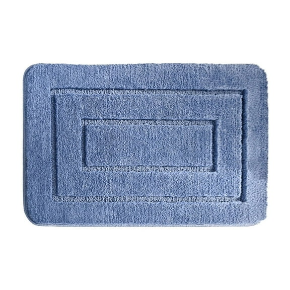 JeashCHAT Bathroom Rug Super Soft and Absorbent Non Slip Microfiber Bath Mat 16x24 inch Rectangular Carpet for Bathroom Shower Floor, Blue