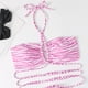 thumbnail image 3 of Traje de baño de dos piezas para mujer Traje de baño bikini con estampado de rayas, 3 of 5