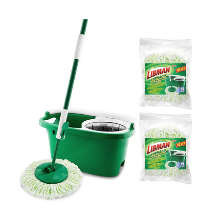 Microfiber Tornado Wet Spin Mop and Bucket Floor Cleaning System with 2 Refills