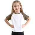 thumbnail image 6 of Kids Color Block Raglan T-Shirts Boys Girls Baseball Cotton Tops Short Sleeve Crew Neck Summer Casual Tees T Shirts 3-14Y, Coffee, 3 Years, 6 of 7