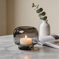 thumbnail image 2 of Virelaxpo Hand Blown Glass Vase and Candle Holder, Modern Minimalist Decor for Tabletop, Multi Functional Home Accent for Flowers and Candles, Versatile for Living Room Size 6.3x6.3x5.5 Inches, 2 of 6