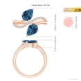 thumbnail image 5 of ANGARA Natural Pear-Shaped 3.8 ct London Blue Topaz Two-Stone Bypass Ring in 14K Rose Gold for Women (Size-9x7mm) | November Birthstone Jewelry for Women | London Blue Topaz Ring (Ring Size - 7), 5 of 10