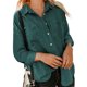 thumbnail image 1 of Blusa de mujer con cuello vuelto y bolsillos con un solo pecho, manga larga, abrigo para mujer, camisa para citas, verde oscuro L, 1 of 5