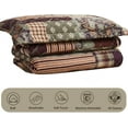 thumbnail image 3 of Jessy Home Rustic Lodge Bedding Twin Moose Quilt Plaid Patchwork Bear Poly Fill Quilt Bedspread Coverlet, 3 of 9