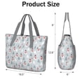 thumbnail image 3 of Tote Bag for Women - Light Blue Christmas Snowman and Tree Pattern Shoulder Bag - Large Utility Work Duffle Bag with Zipper Handbag for Travel, Work, Sprots, 3 of 5