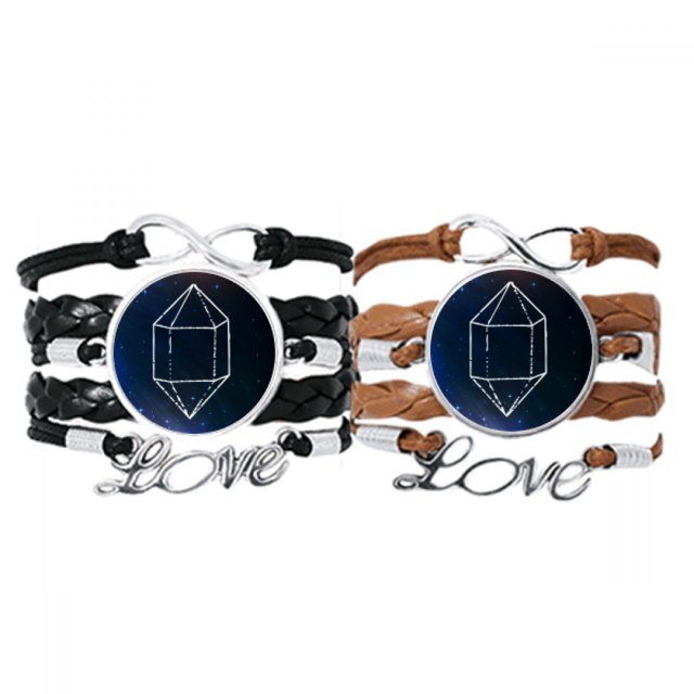 Universo de fantasía de cristal azul cielo de estrella Pulsera pareja de cuerdas de cuero Unbranded M