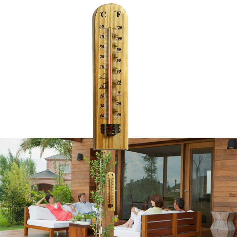 30CM Indoor Outdoor Thermometer Hygrometer Decorative Wall Clock Thermometer  Temperature Meter for Home Garden Weather Station