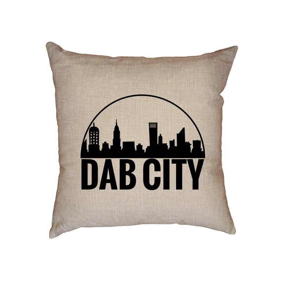 Dab City - Dabbing Cityscape Decorative Linen Throw Cushion Pillow Case with Insert