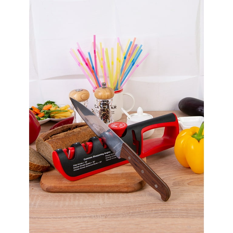  Knife Sharpeners,4 in 1 Kitchen Knife and Scissors Sharpener,Grind  and Polish Knife Accessories,Manual Knife Sharpener for Ceramic and Steel  Knives,Scissors,Outdoor Knives.: Home & Kitchen