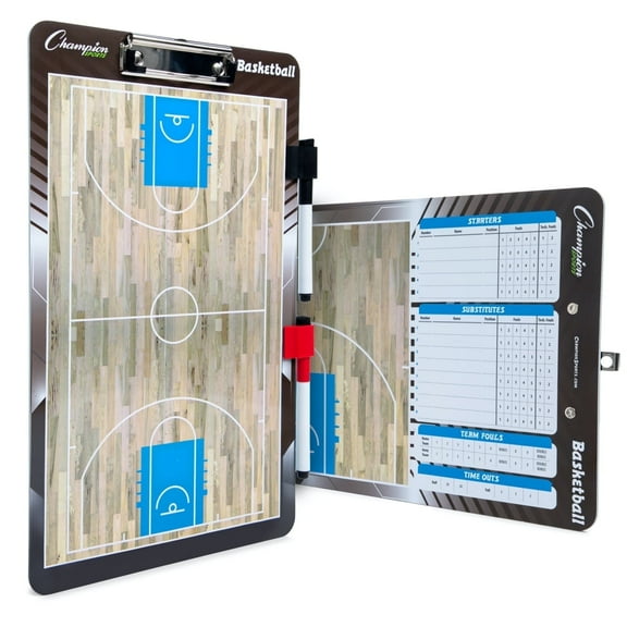 Champion Sports Dry Erase Coaches Marker Clipboard, Coaching for Basketball, Size 10 x 16