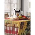 thumbnail image 6 of Red Rooster Flowers Egg Table Cloth 60x84 Inch Rectangle, Vintage Style Farm Rooster Red Plaid Waterproof Tablecloth Washable Table Cover for Party Picnic Dinner Decor, 6 of 9