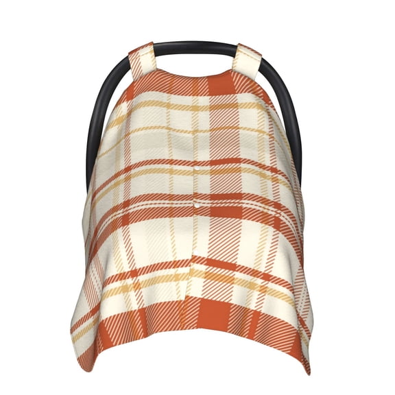 Car Seat Cover Baby - Minimalist plaid Breathable Infant Car Seat Cover for Baby Carseat, Lightweight Comfort Baby Essentials Must Haves Newborn Stuff for Girl Boy