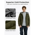 thumbnail image 6 of Wantdo Boy's Winter Jacket Windproof Winter Coat Quilted Puffer Jacket Army Green 10/12, 6 of 9