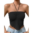 thumbnail image 6 of Lamuusaa Women Tube Top, Strapless Backless Tie-up Irregular Hem Summer Ladies Vest for Club Party, 6 of 7