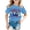 Blue, variant on Girls Tshirts Will Be Letter Print Short Sleeve Round Neck Top Girls' Tops Yellow 10-11 Years