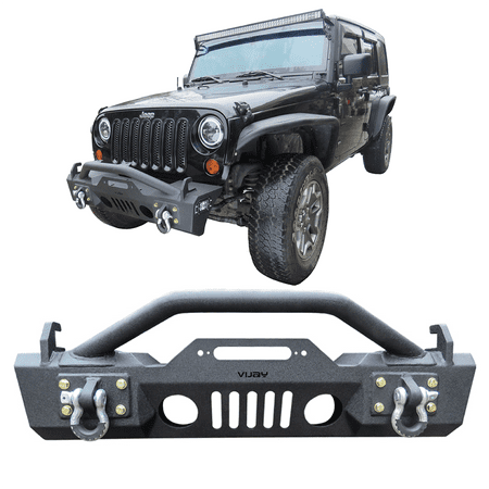 Ronghui For 2007-2023 Jeep Wrangler JK/JL Stubby Steel Front Bumper W/Winch Plate