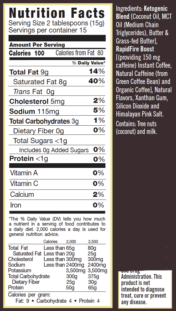 Rapid Fire French Vanilla Keto Instant Coffee Mix, 7.93 oz Canister