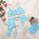 thumbnail image 3 of Gibobby Lencería de encaje Día de San Valentín Ropa interior divertida para mujer, Color sólido, de Metal hueca, Sexy, transparente, conjunto de ropa interior divertida(Azul, XXL), 3 of 5