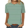 thumbnail image 2 of QUNYINEY Womens Shirts Striped Short Sleeve Casual Crew Neck Tops Slim Pullover T-Shirts, 2 of 4