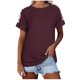 thumbnail image 1 of Tops Cortos para las Mujeres Imprimidos Cuello Redondo Suelto Manga Corta Superior, Tops Sueltos para las Mujeres, 1 of 7