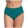 thumbnail image 1 of GDREDA Women's High Waisted Swimsuit Bottom Full Coverage Bikini Bathing Suit Mid Waist Basic Black Green,L, 1 of 9