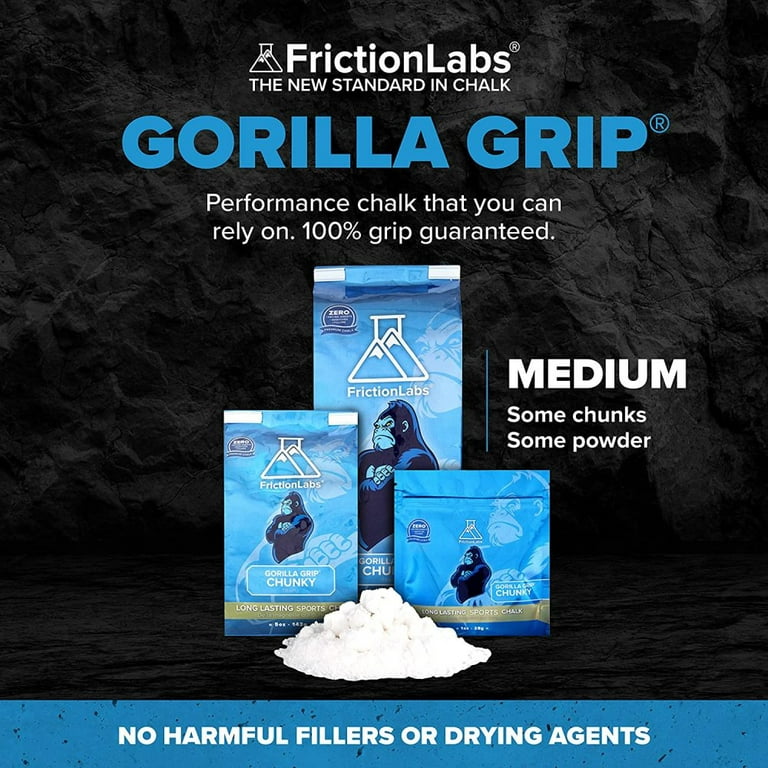 Friction Labs Gorilla Grip 25oz - Chunky Texture - The New Standard in Chalk for Rock Climbing Crossfit and Powerlifting, 2.5 oz