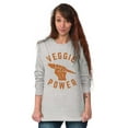thumbnail image 3 of Veggie Power Cute Vegetarian Fighter Plus Size Long Sleeve Graphic Tee Shirt Brisco Brands 2X, 3 of 5