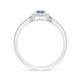 thumbnail image 2 of Angara Natural 0.25 Ct. Tanzanite with Diamond Halo Ring in 14K White Gold for Women (Ring Size: 3), 2 of 10