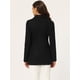 thumbnail image 4 of Abrigo De Fieltro A Media Pierna Con Bolsillo Solapa Con Muesca Doble Botonadura Para Mujer Negro XS, 4 of 6