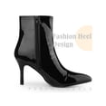 thumbnail image 3 of BLISSFUL STEP Mirror Leather Stiletto Heels Ankle Boots for Women Black 10, 3 of 6