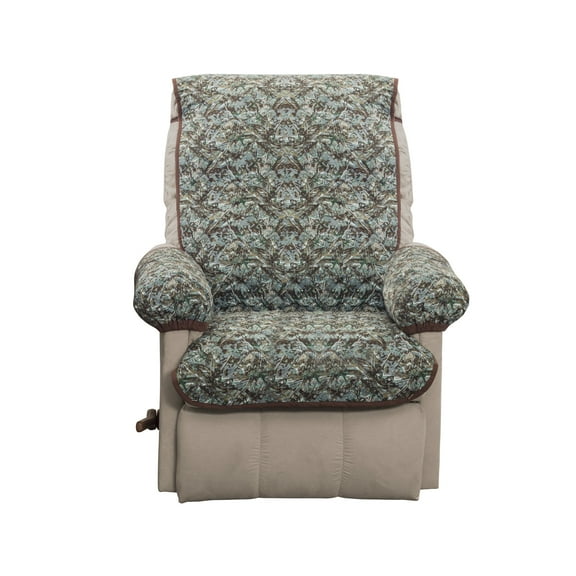 Zenna Home 3-Piece Reversible Recliner Quilted Furniture Cover, Camouflage and Chocolate